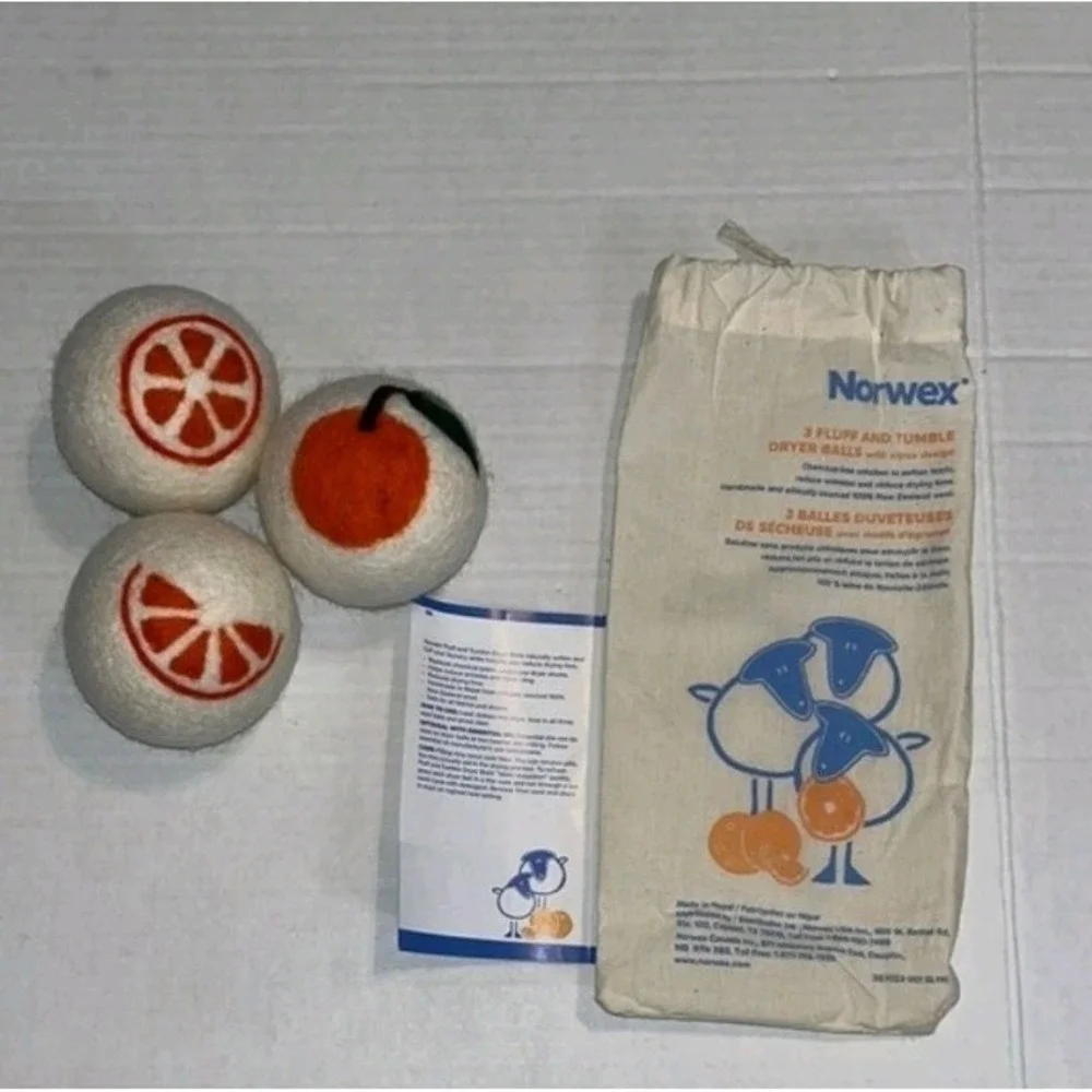 Norwex (new) 3 FLUFF & TUMBLE DRYER BALLS - 100% NEW ZEALAND WOOL